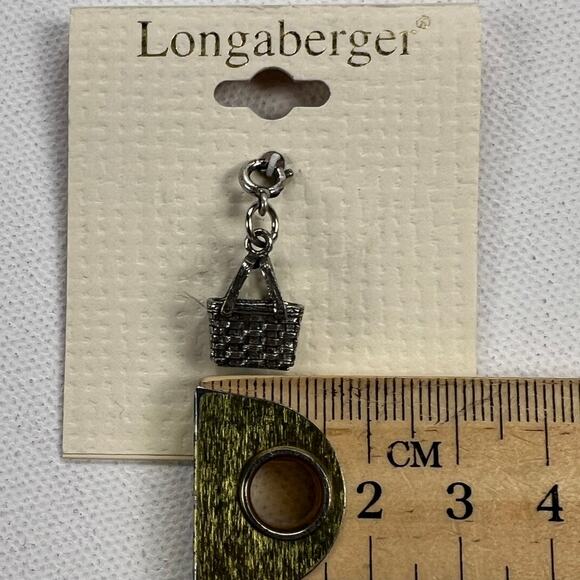 Longaberger Basket Large Market Basket Charm Antiqued Silver Tone NEW - Picture 7 of 7